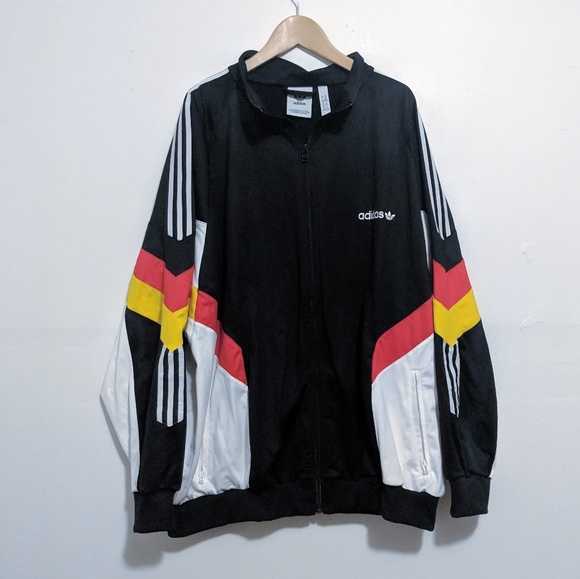 black and yellow adidas track jacket